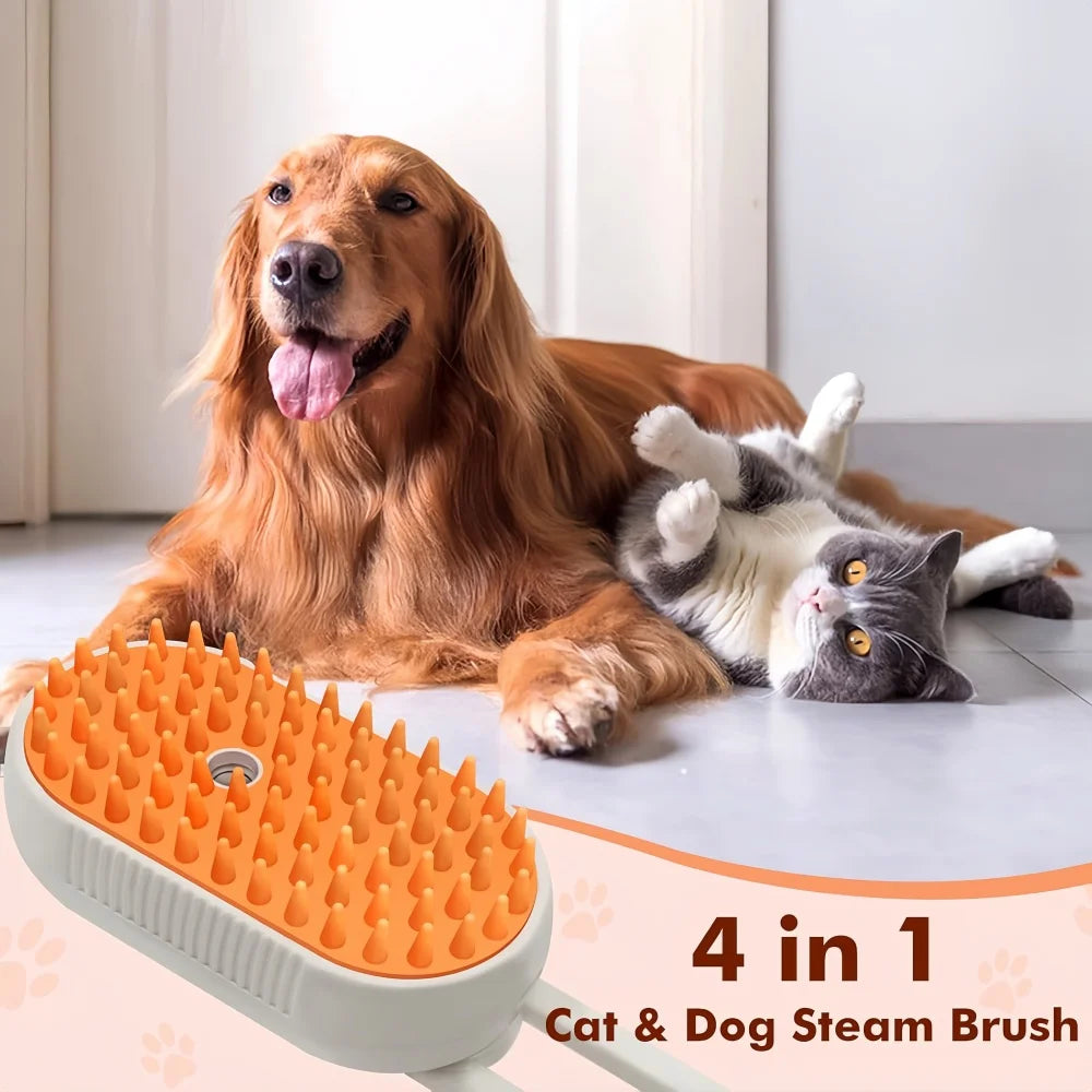 Steam Brush Cat Brush Cats Vaporizer Pet Hair Brush Remover Pets Cleaning Steamy Spray Massage Comb 3in1 Grooming Supplies