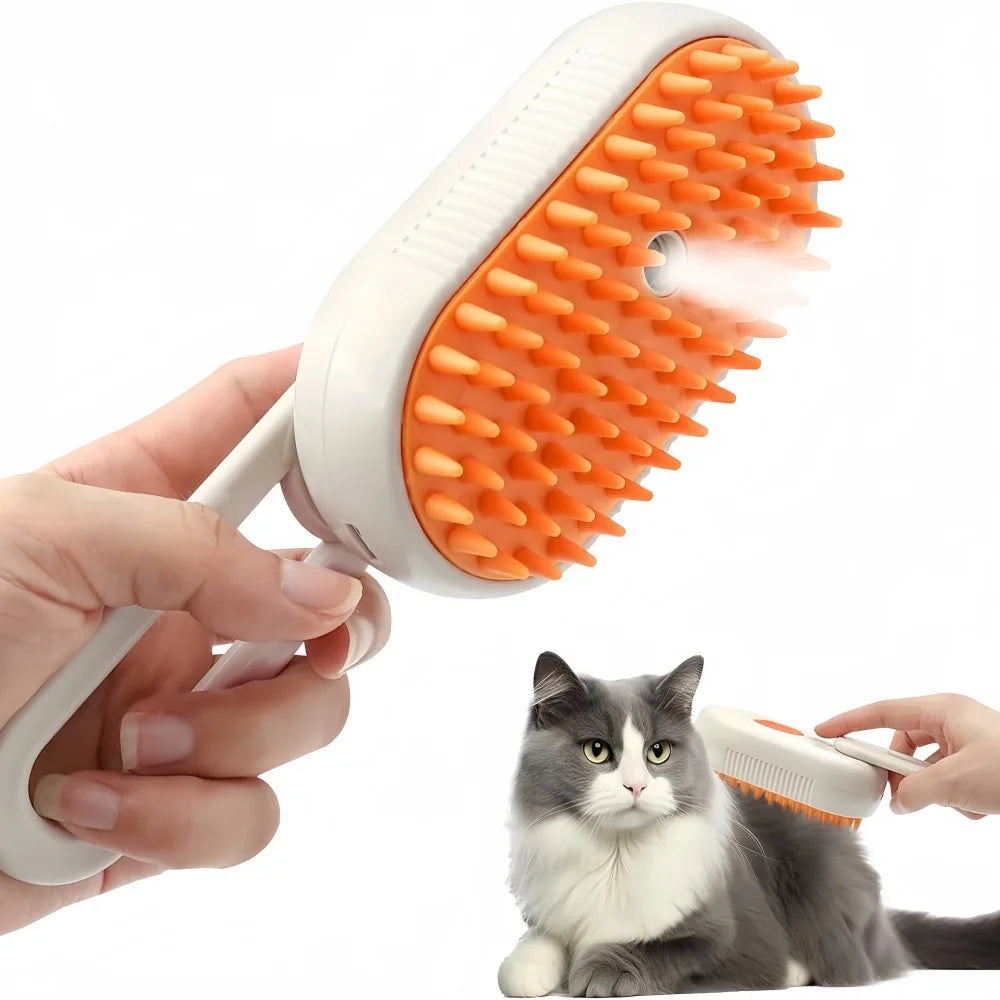 Steam Brush Cat Brush Cats Vaporizer Pet Hair Brush Remover Pets Cleaning Steamy Spray Massage Comb 3in1 Grooming Supplies